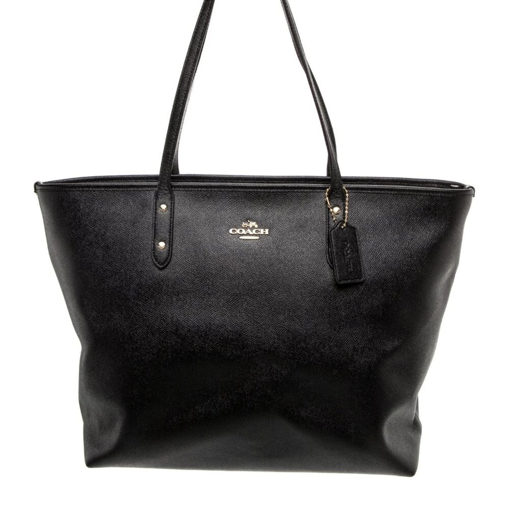 Coach Large Top Zipper Black Tote F11926